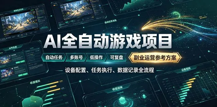 (19365期)AI全自动游戏躺賺副业:日入几百,稳定运行三年的项目! (19365期)AI全自动游戏躺賺副业:日入几百,稳定运行三年的项目!