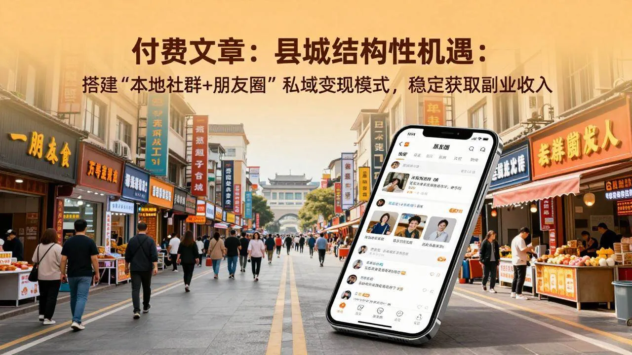 (17518期)付费文章:县城结构性机遇:搭建“本地社群+朋友圈”私域变现模式,稳定获取副业收入 (17518期)付费文章:县城结构性机遇:搭建“本地社群+朋友圈”私域变现模式,稳定获取副业收入