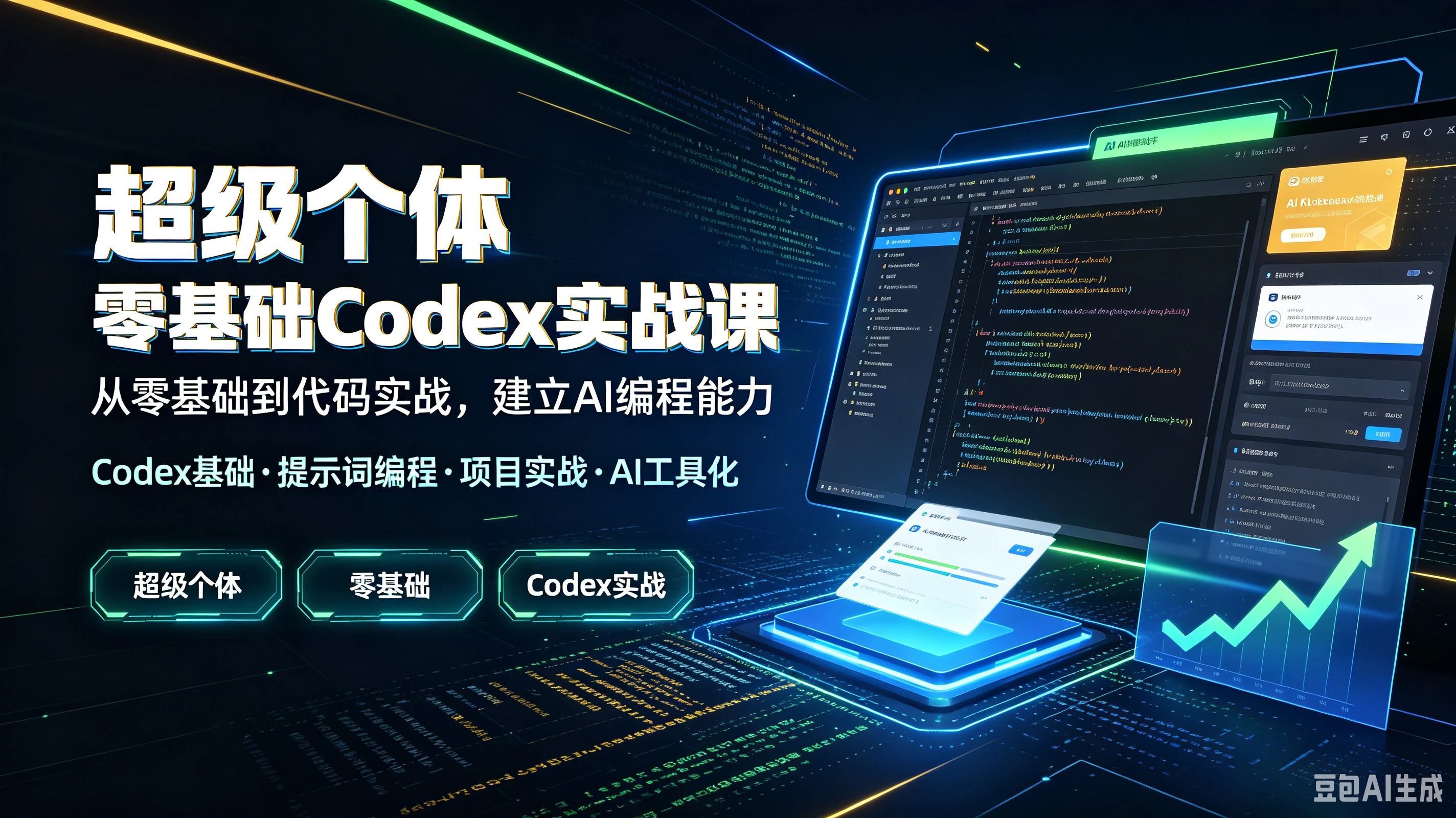 【精】超级个体零基础Codex实战课,从零基础到代码实战,建立AI编程能力,Codex基础·提示词编程·项目实战·AI工具化