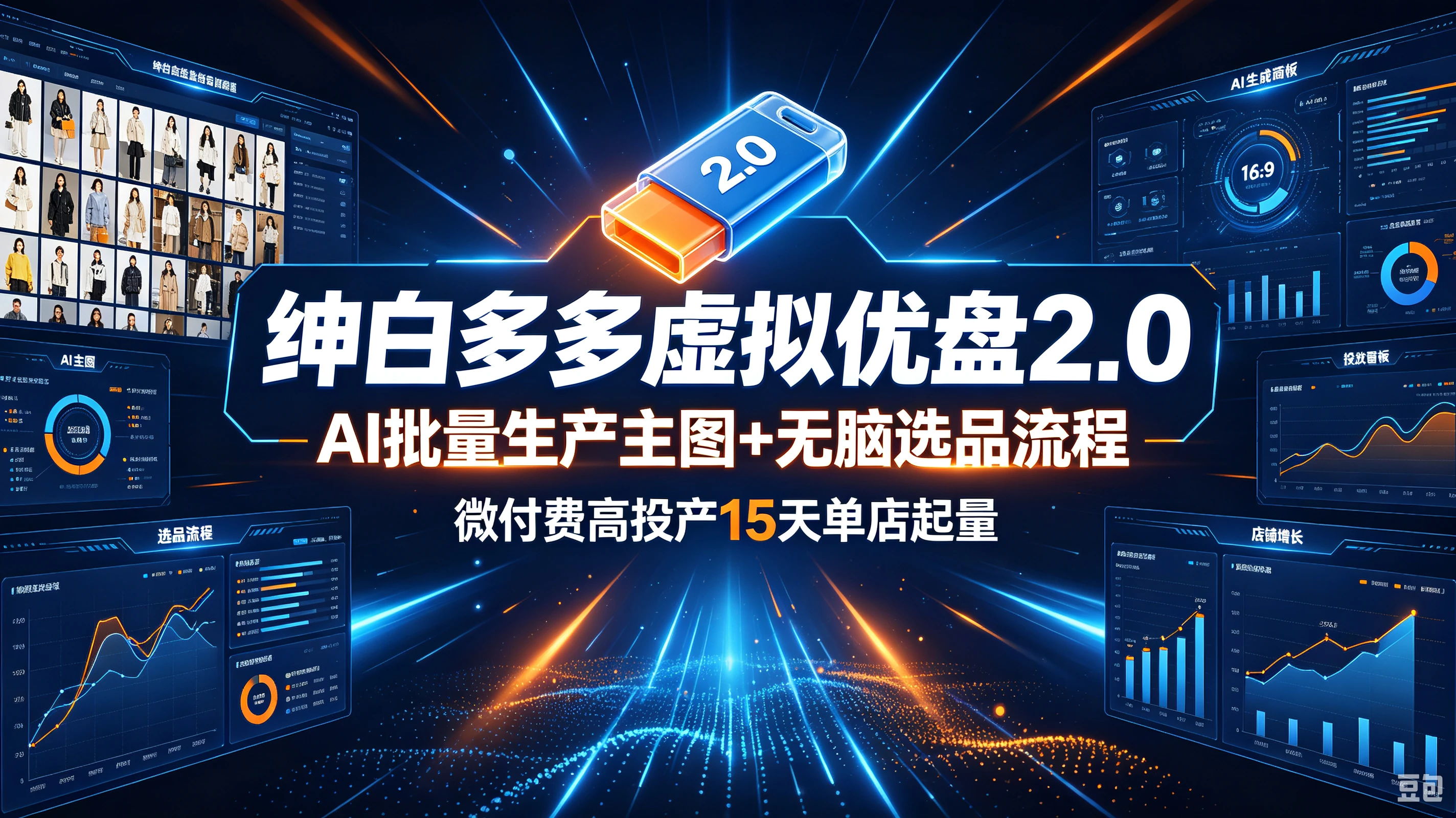 【精】绅白多多虚拟优盘2.0：AI批量生产主图+无脑选品流程，微付费高投产15天单店起量