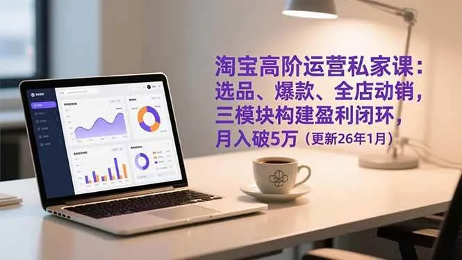 （17080期）淘宝高阶运营私家课：选品、爆款、全店动销，三模块构建盈利闭环，月入破5万（更新26年1月）