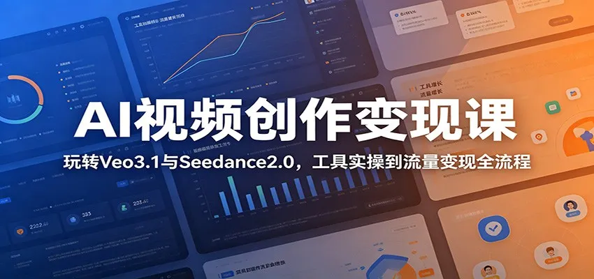 AI视频创作变现课：玩转Veo3.1与Seedance2.0，工具实操到流量变现全流程