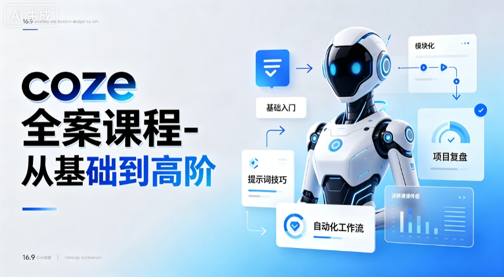 【精】coze全案课程-从基础到高阶，零基础扫盲到高阶精通，智能体创建+工作流搭建全链路