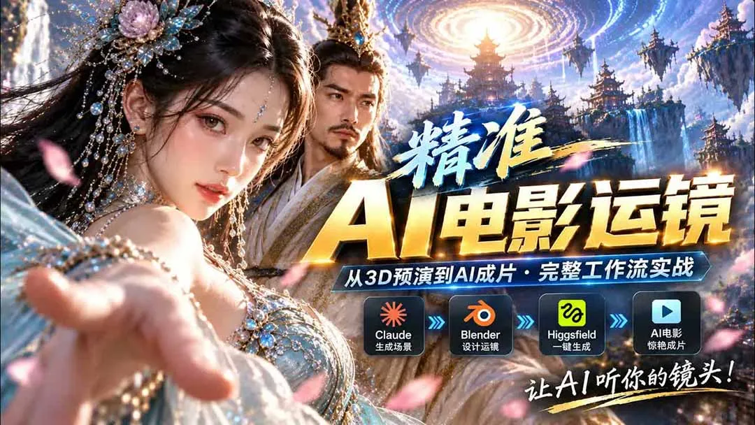 AI视频终于能精准运镜了!Claude + Blender + Higgsfield 免费插件实测