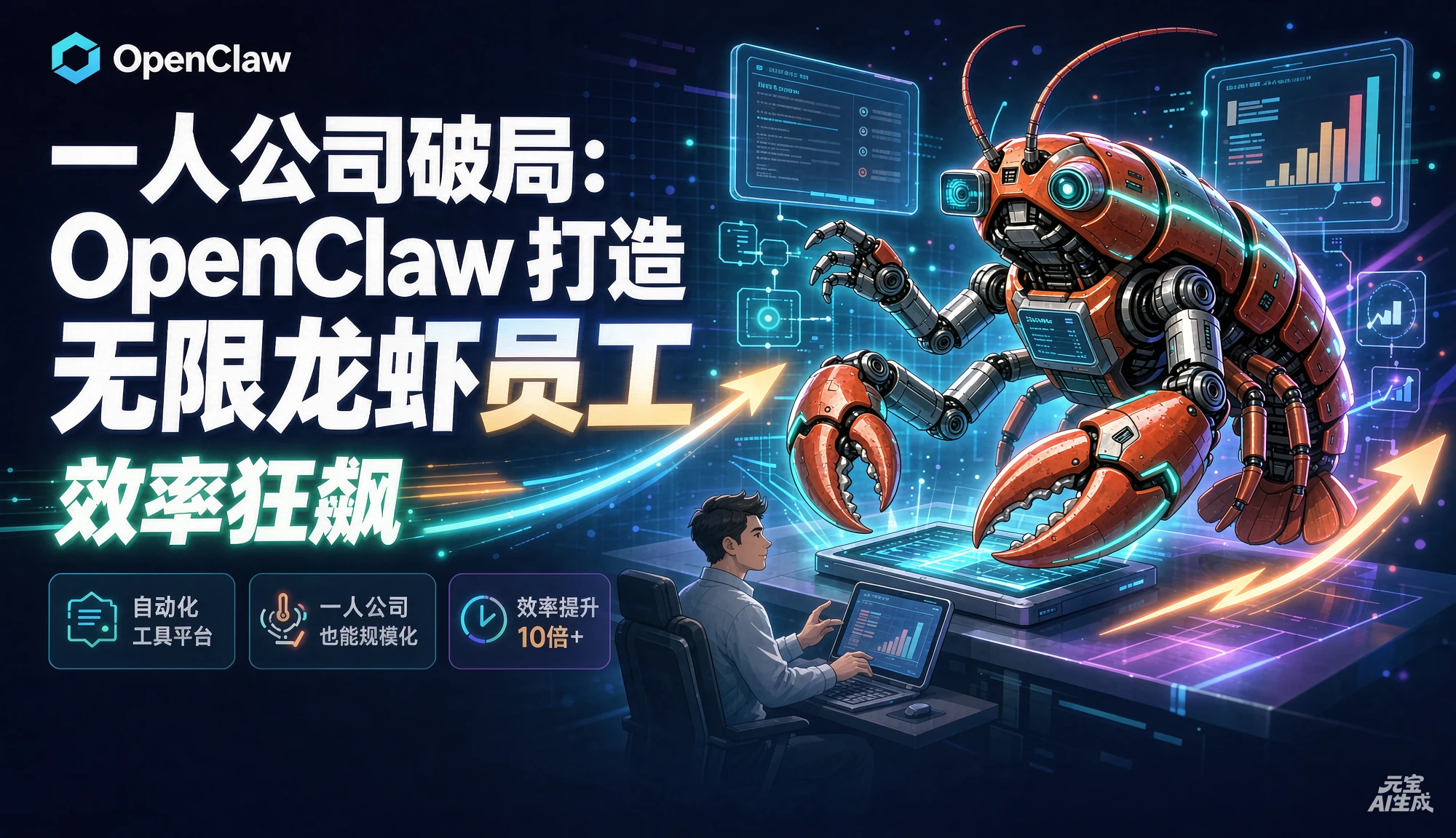 【精】一人公司破局:OpenClaw 打造无限龙虾员工,效率狂飙 【精】一人公司破局:OpenClaw 打造无限龙虾员工,效率狂飙
