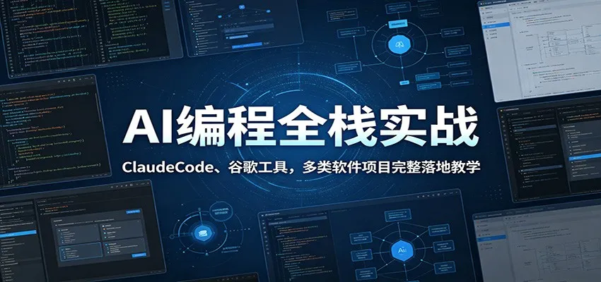 AI编程全栈实战：ClaudeCode、谷歌工具，多类软件项目完整落地教学