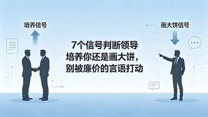 （18941期）付费文章：7个信号判断领导培养你还是画大饼，别被廉价的言语打动