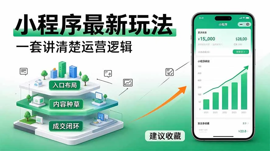 微信小程序最新玩法 四种收益来源,单日收入400+