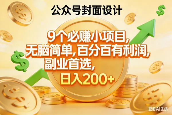 (17392期)9个必赚小项目,无脑简单,百分百有利润,副业首选,日入300+ (17392期)9个必赚小项目,无脑简单,百分百有利润,副业首选,日入300+
