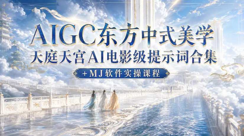 【精】东方中式美学天宫AI电影级提示词合集,MJ教程(入门到进阶全教程)