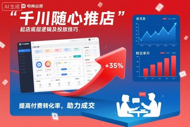 【精】千川随心推起店底层逻辑及投放技巧，提高付费转化率，助力成交