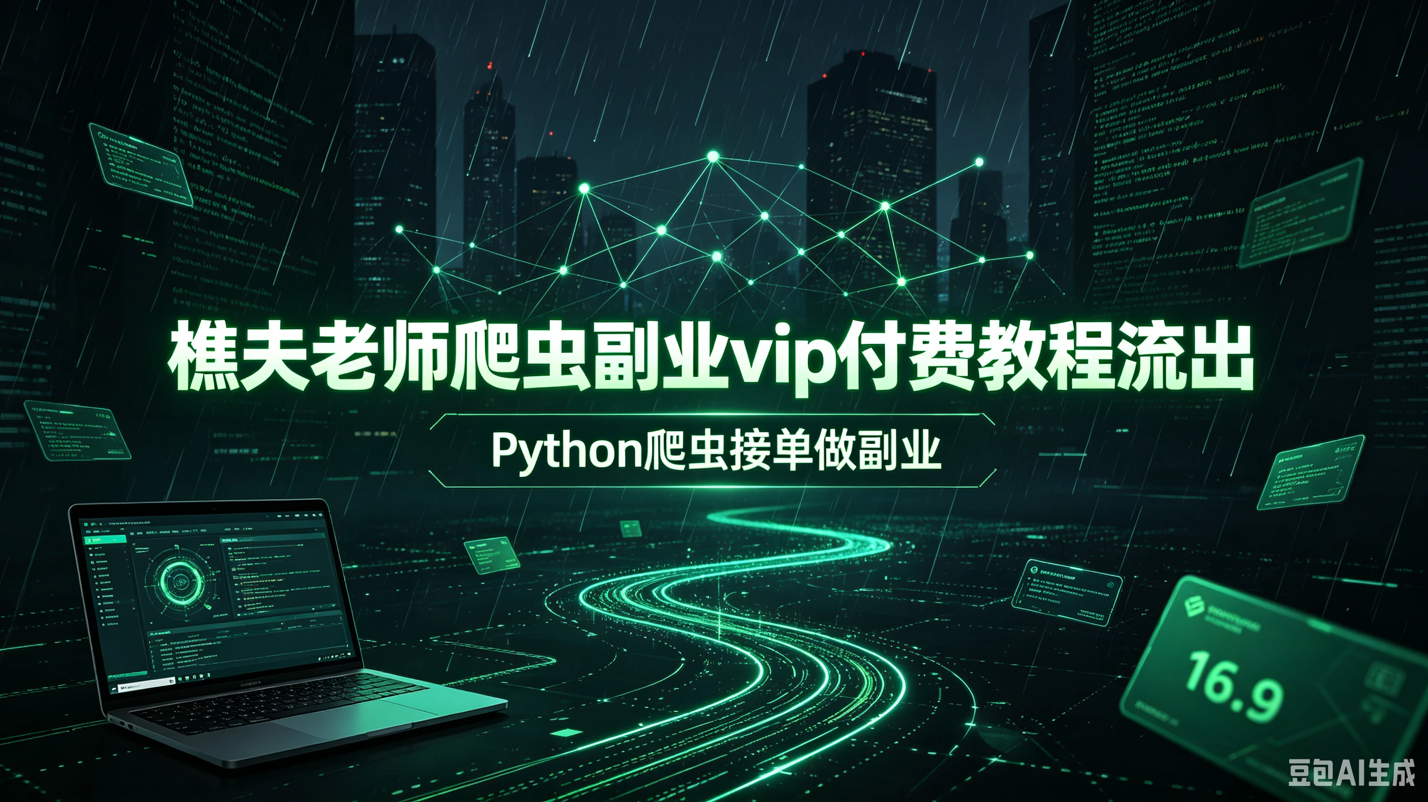 【精】樵夫老师爬虫副业vip付费教程流出,Python爬虫接单做副业