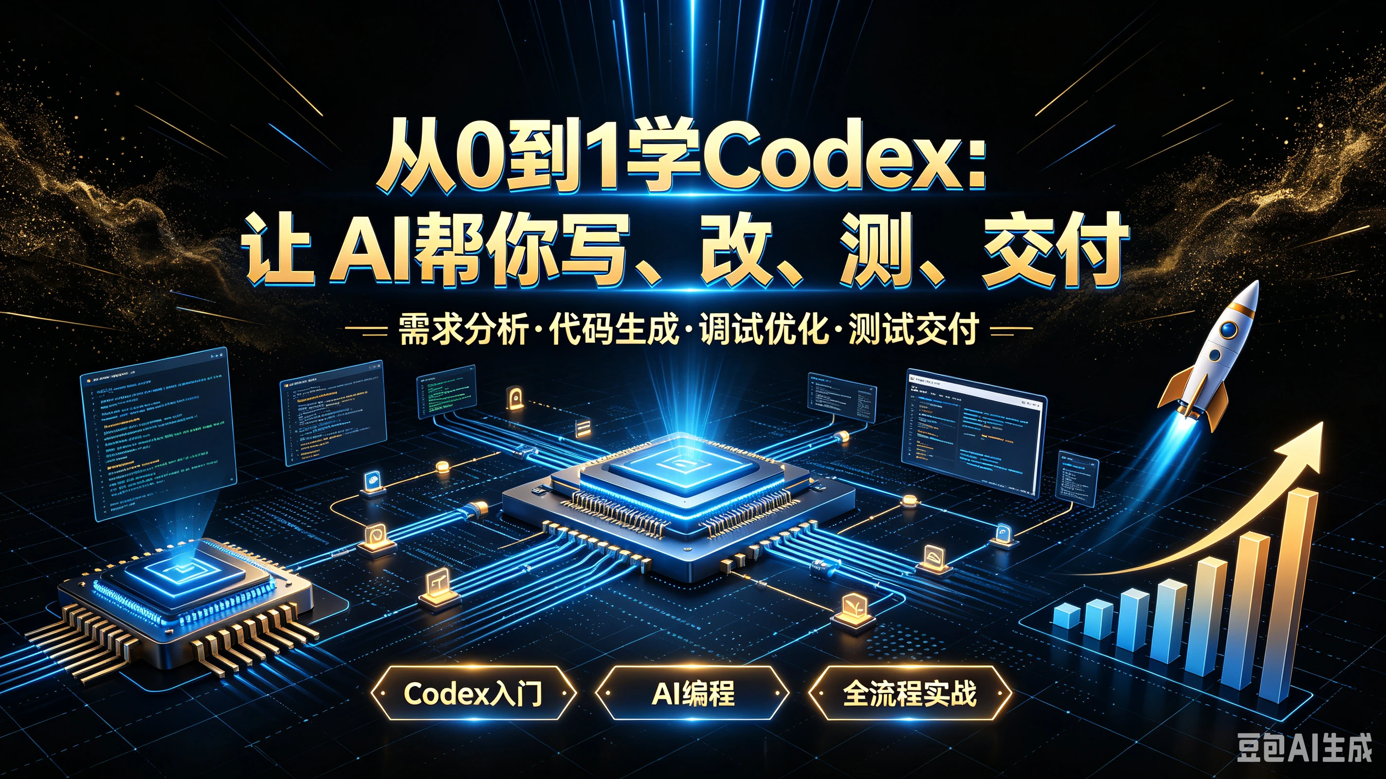 【精】从O到1学Codex:上AI帮你写、改、测、交付,需求分析·代码生成·调试优化·测试交付一Codex入门、AI编程、全流程实战