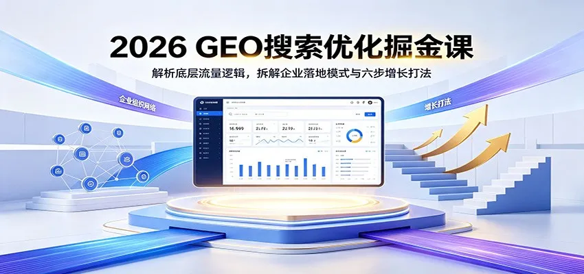 2026 GEO搜索优化掘金课:解析底层流量逻辑,拆解企业落地模式与六步增长打法 2026 GEO搜索优化掘金课:解析底层流量逻辑,拆解企业落地模式与六步增长打法