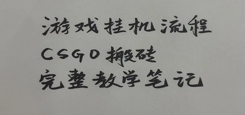 游戏挂机全流程笔记分享，CSGO游戏搬砖，小白看了当天学会见收益
