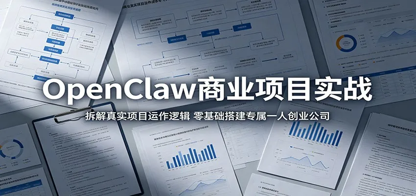 OpenClaw商业项目实战：拆解真实项目运作逻辑，零基础搭建专属一人创业公司