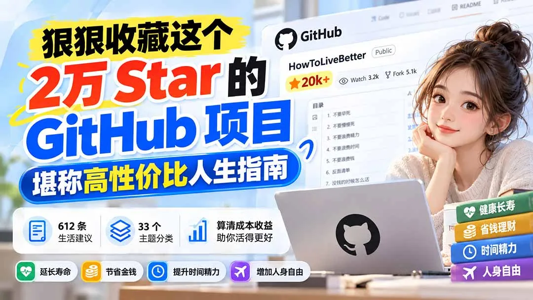 狠狠收藏这个 2 万 Star 的 GitHub 项目,堪称高性价比人生指南。