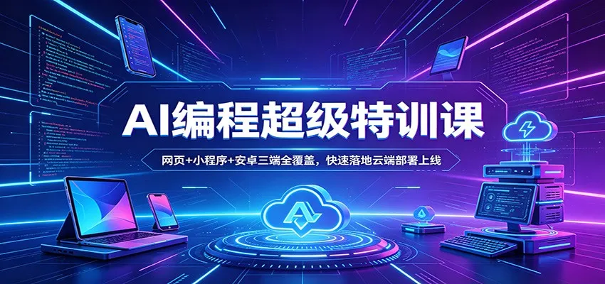 AI编程超级特训课:网页+小程序+安卓三端全覆盖,快速落地云端部署上线 AI编程超级特训课:网页+小程序+安卓三端全覆盖,快速落地云端部署上线