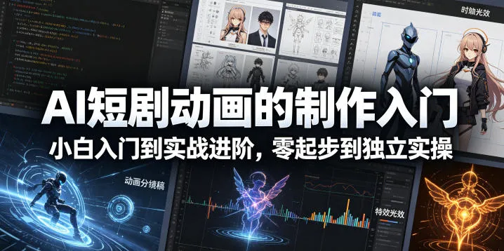 【精】AI短剧动画的制作入门,小白入门到实战进阶,零起步到独立实操 【精】AI短剧动画的制作入门,小白入门到实战进阶,零起步到独立实操