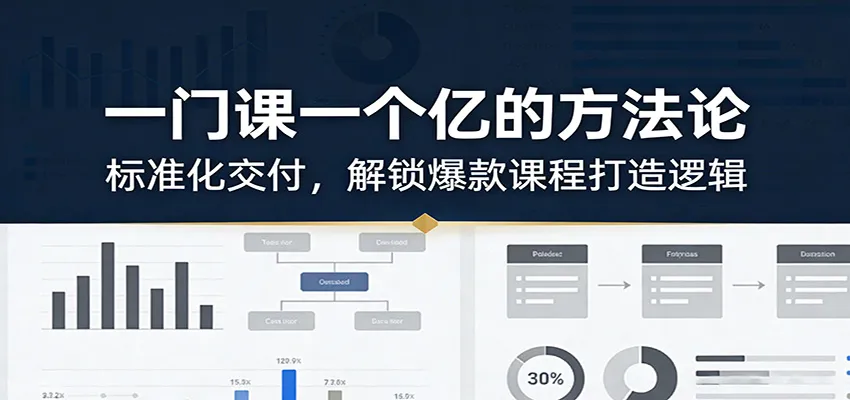 一门课一个亿的方法论:标准化交付,解锁爆款课程打造逻辑 一门课一个亿的方法论:标准化交付,解锁爆款课程打造逻辑