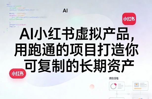 【精】AI小红书虚拟产品，用跑通的项目打造你可复制的长期资产