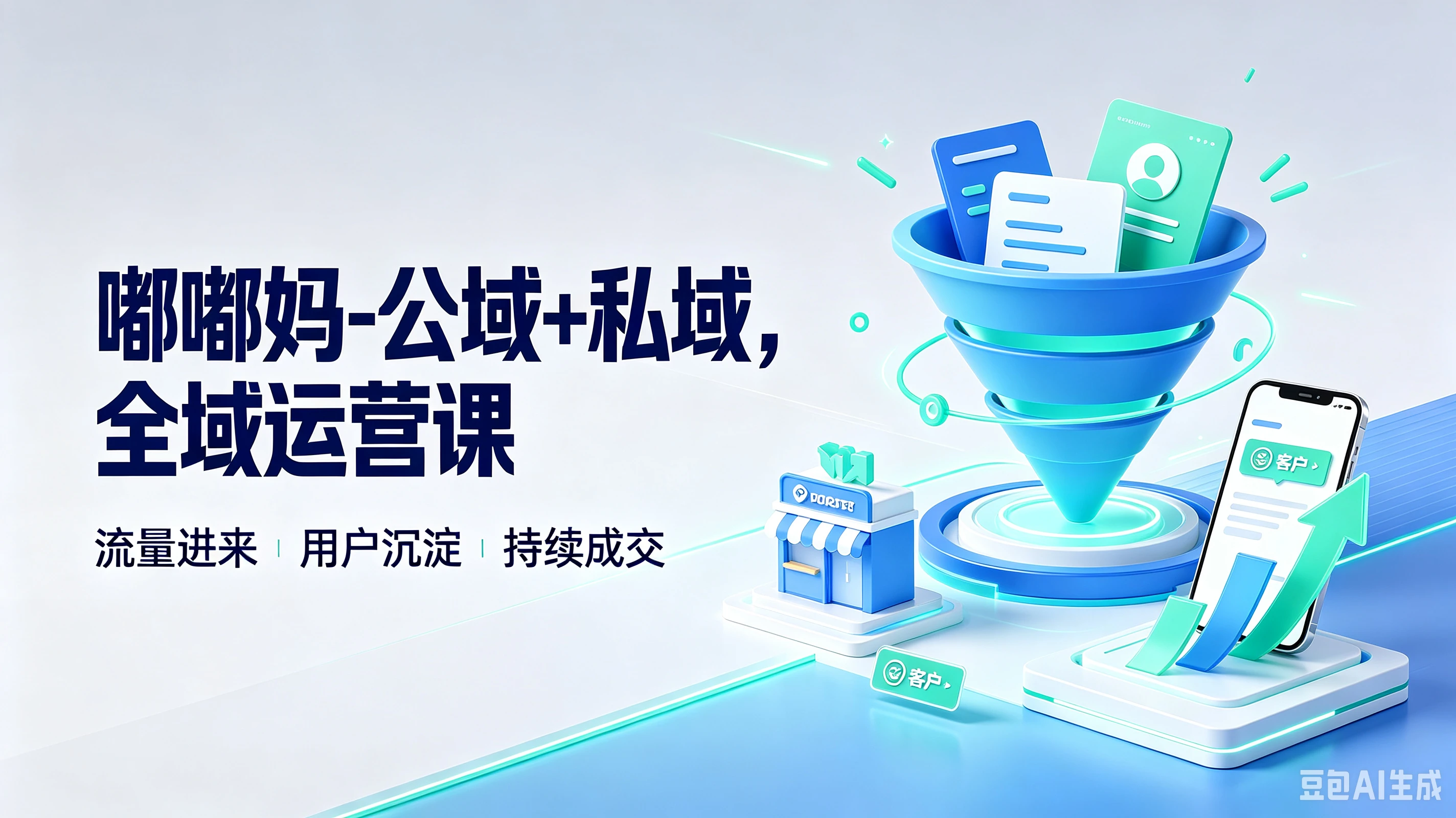 【精】嘟嘟妈-公域+私域,全域运营课,流量进来、用户沉淀,持续成交