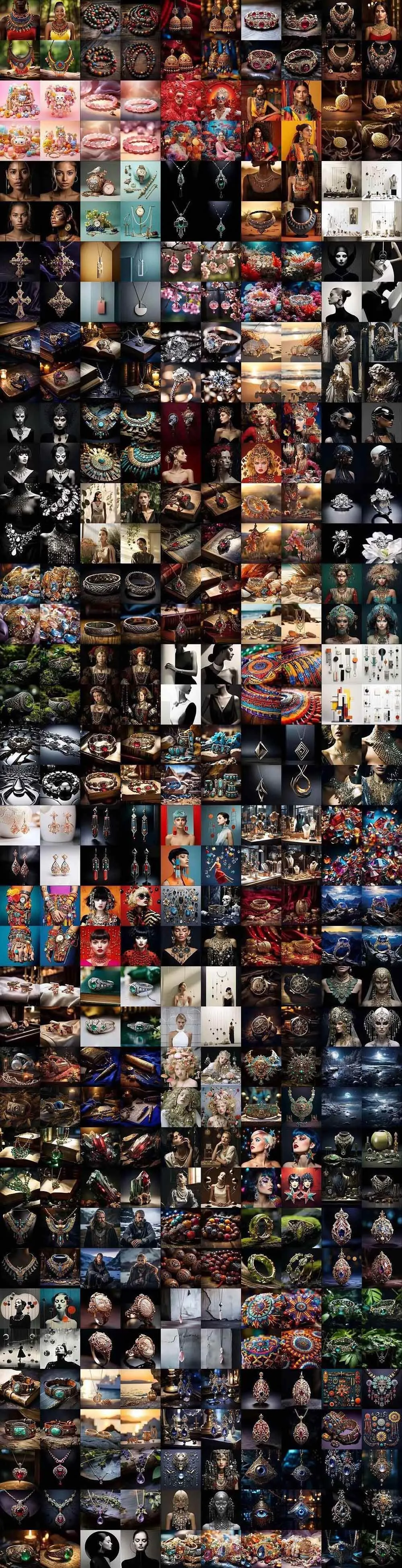 (17272期)460+专业Midjourney珠宝摄影AI提示词+成效果图,戒指/项链/耳环/手链/宝石/及奢侈配饰等全品类