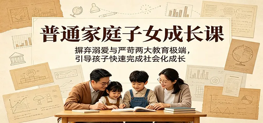 普通家庭子女成长课:摒弃溺爱与严苛两大教育极端,引导孩子快速完成社会化成长