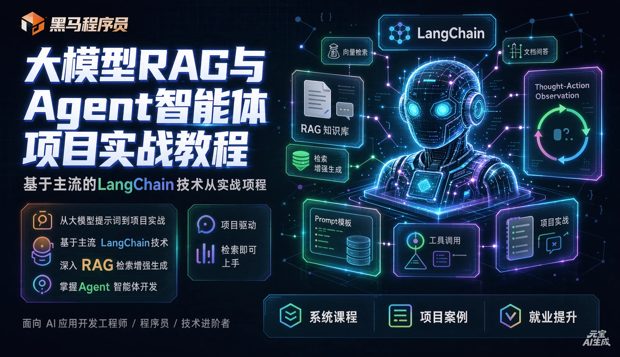 【精】黑马程序员大模型RAG与Agent智能体项目实战教程，基于主流的LangChain技术从大模型提示词到实战项目