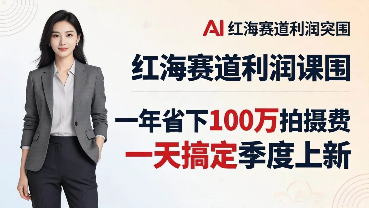 （17884期）服装老板AI模特图课：一年省下100万拍摄费，一天搞定季度上新，红海赛道利润突围