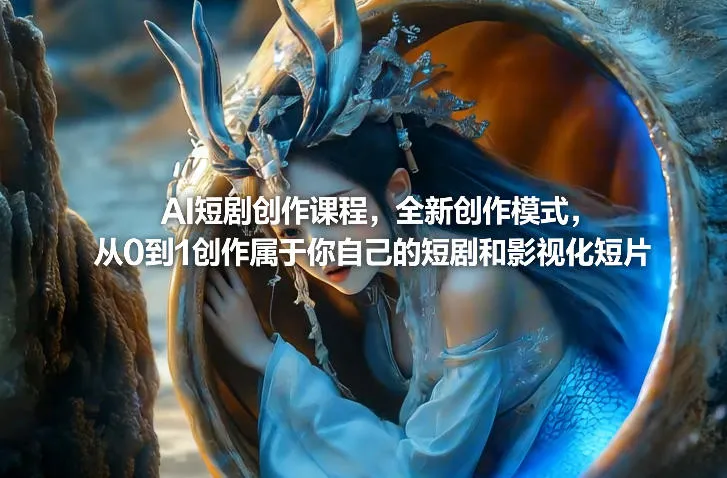 AI短剧创作课程,全新创作模式,从0到1创作属于你自己的短剧和影视化短片 AI短剧创作课程,全新创作模式,从0到1创作属于你自己的短剧和影视化短片