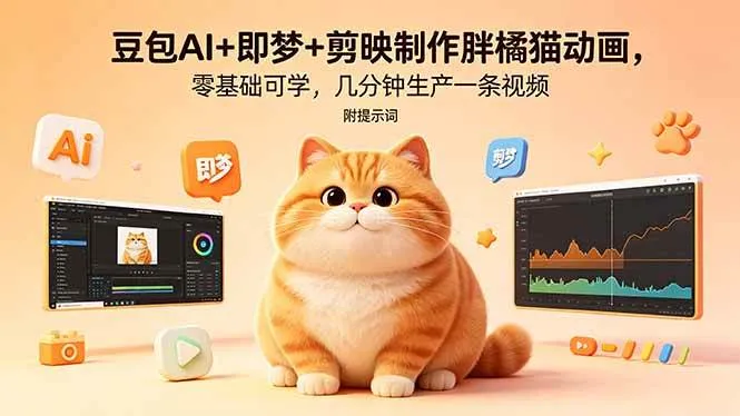 (18431期)豆包AI+即梦+剪映制作胖橘猫动画,零基础可学,几分钟生产一条视频,附提示词 (18431期)豆包AI+即梦+剪映制作胖橘猫动画,零基础可学,几分钟生产一条视频,附提示词