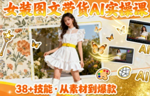 【精】女装图文带货的AI实操课,覆盖38个实用技能,快速提升素材制作效率 【精】女装图文带货的AI实操课,覆盖38个实用技能,快速提升素材制作效率
