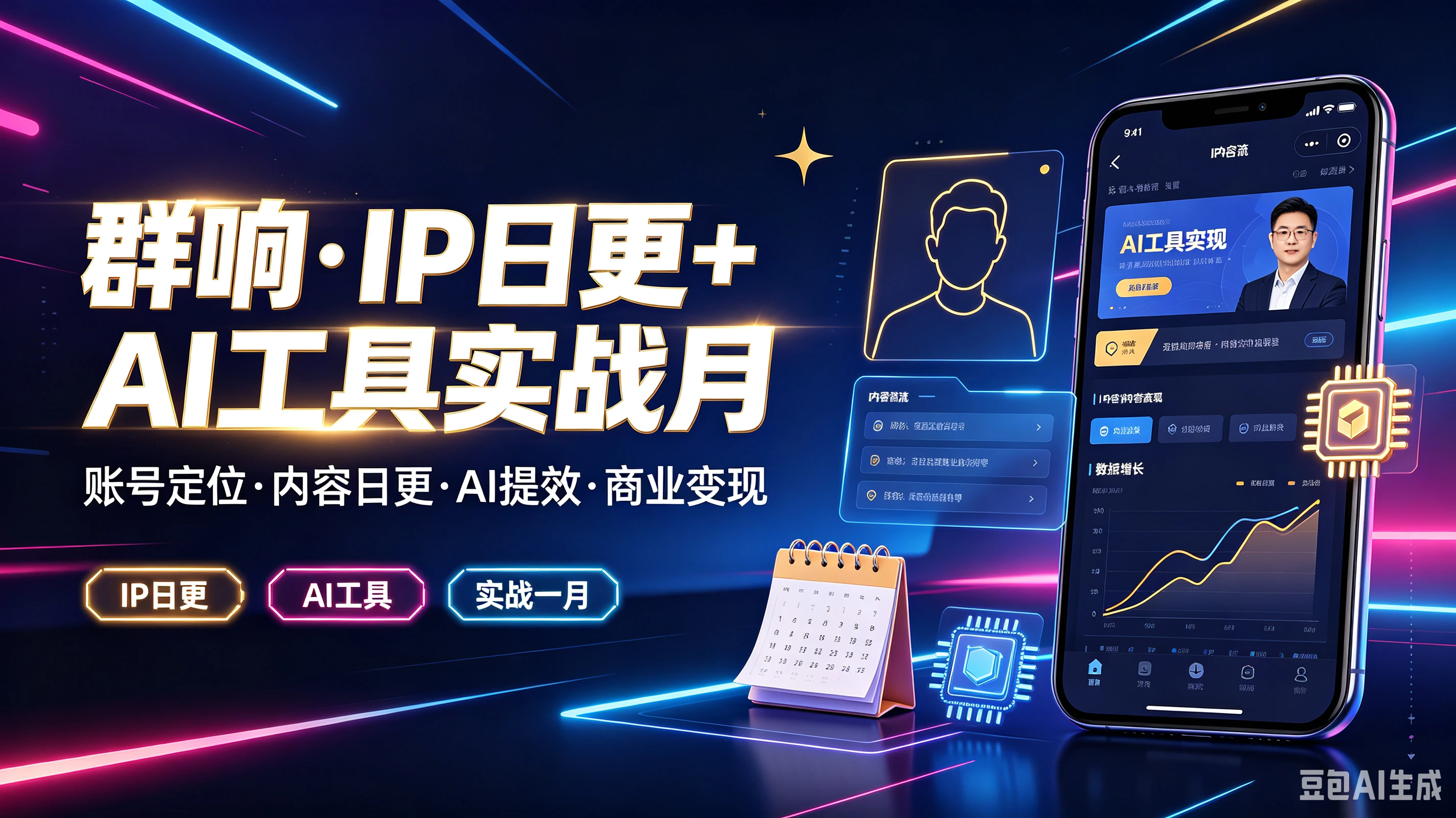 【精】群响·IP日更+AI工具实战月,长号定位·内容日更·AI提效·商业变现,IP日更、Al工具、实战一月 【精】群响·IP日更+AI工具实战月,长号定位·内容日更·AI提效·商业变现,IP日更、Al工具、实战一月