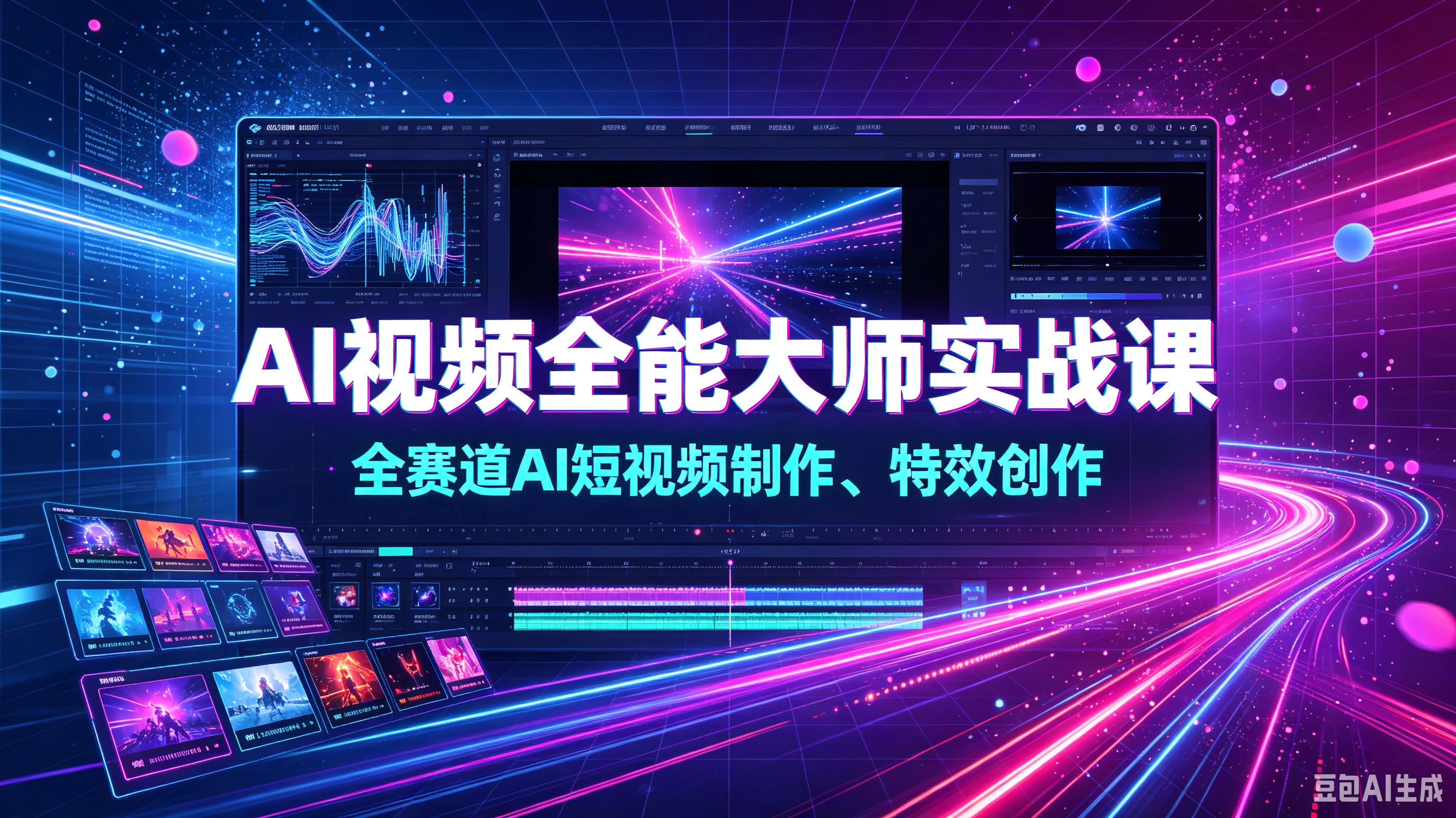 【精】AI视频全能大师实战课｜全赛道AI短视频制作、特效创作