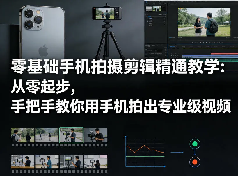 零基础手机拍摄剪辑精通教学：从零起步，手把手教你用手机拍出专业级视频