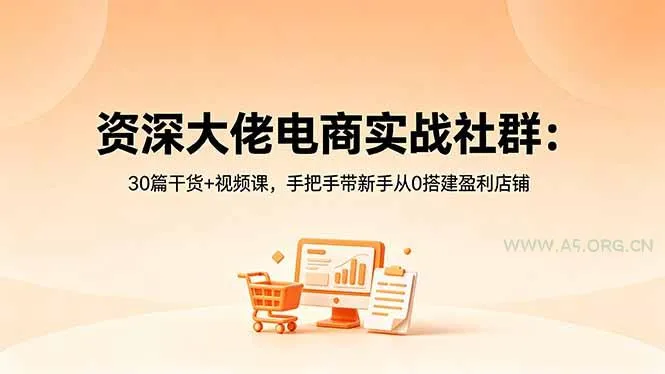 【精】资深大佬电商实战社群:30篇干货+视频课,手把手带新手从0搭建盈利店铺