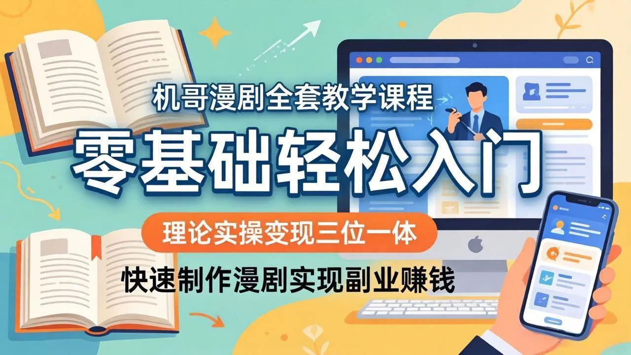 【精】飞机哥漫剧全套教学课程，理论实操变现三位一体，零基础轻松入门，快速制作漫剧实现副业赚钱