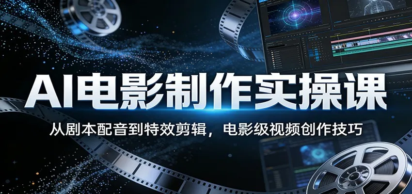 AI电影制作实操课:从剧本配音到特效剪辑,电影级视频创作技巧