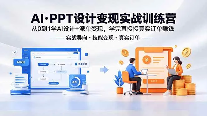 (18457期)AI·PPT设计变现实战训练营,从0到1学AI设计+派单变现,学完直接接真实订单赚钱 (18457期)AI·PPT设计变现实战训练营,从0到1学AI设计+派单变现,学完直接接真实订单赚钱