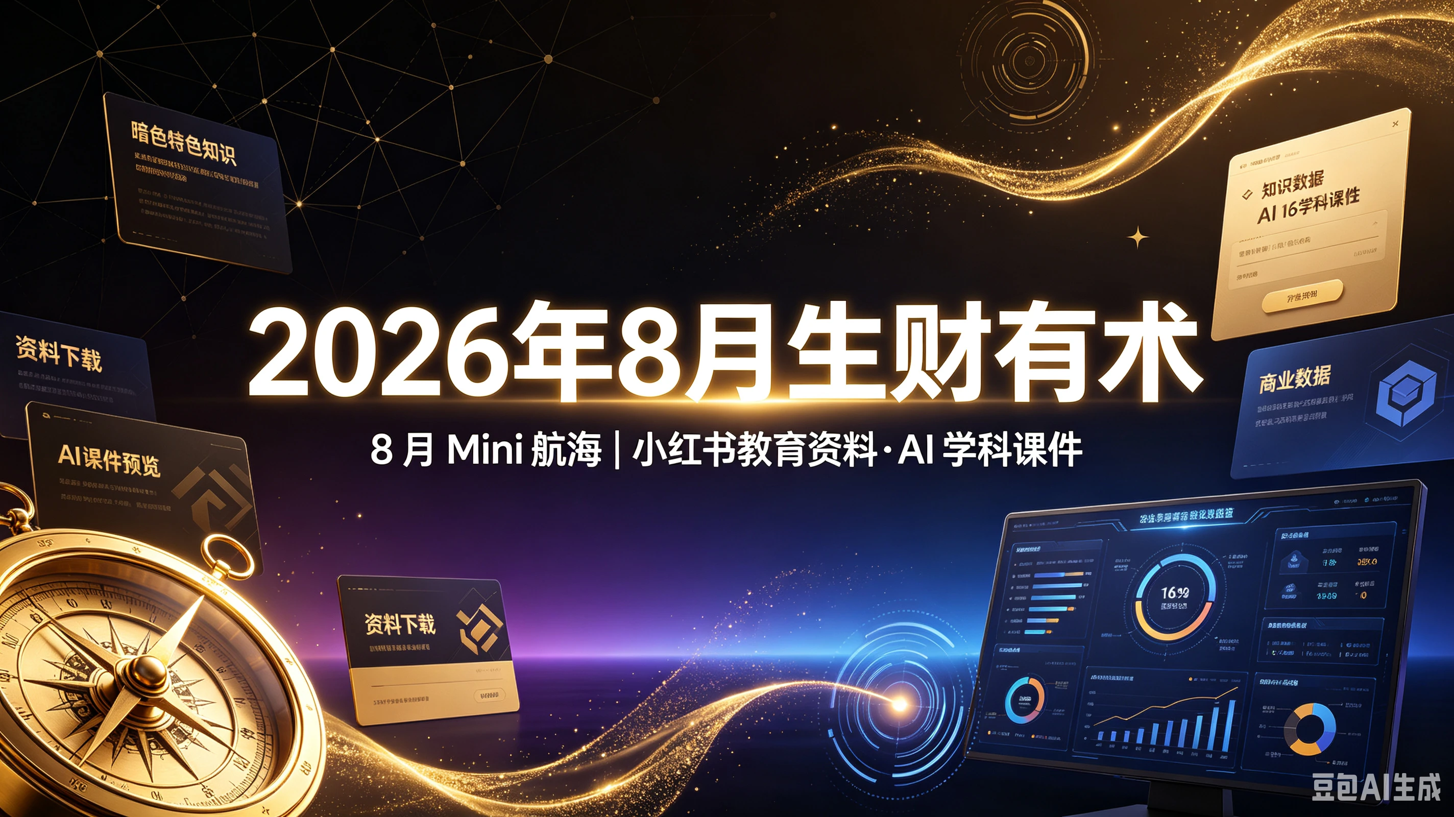 【精】2026年8月生财有术 8 月 Mini 航海｜小红书教育资料·AI 学科课件