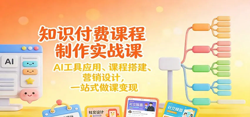 知识付费课程制作实战课:AI工具应用 、课程搭建、营销设计,一站式做课变现 知识付费课程制作实战课:AI工具应用 、课程搭建、营销设计,一站式做课变现