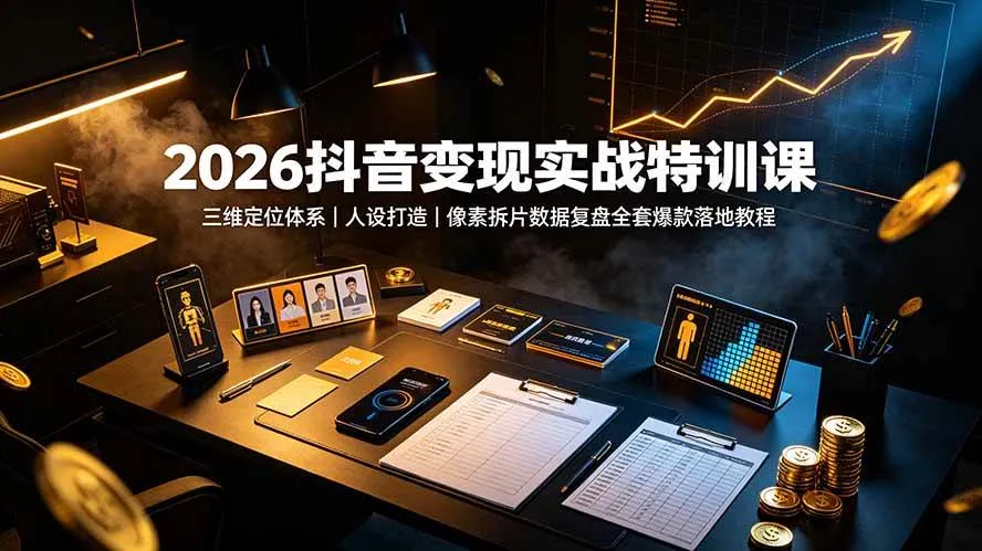 (19419期)2026抖音变现实战特训课:三维定位体系|人设打造|像素拆片数据复盘全套爆款落地教程 (19419期)2026抖音变现实战特训课:三维定位体系|人设打造|像素拆片数据复盘全套爆款落地教程