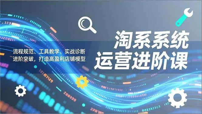 （16927期）淘系系统运营进阶课2.0，流程规范、工具教学、实战诊断，进阶突破，打造高盈利店铺模型