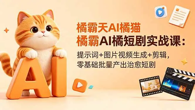 (18542期)橘霸天AI橘猫短剧实战课:提示词+图片视频生成+剪辑,零基础批量产出治愈短剧 (18542期)橘霸天AI橘猫短剧实战课:提示词+图片视频生成+剪辑,零基础批量产出治愈短剧