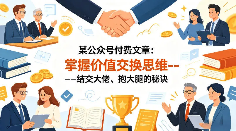 某公众号付费文章：掌握价值交换思维—-结交大佬、抱大腿的秘诀
