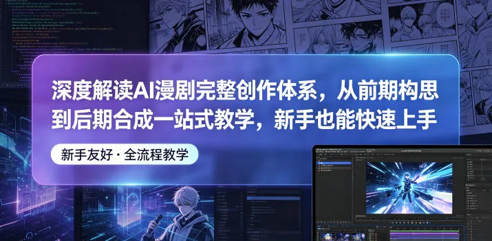 深度解读AI漫剧完整创作体系,从前期构思到后期合成一站式教学,新手也能快速上手 深度解读AI漫剧完整创作体系,从前期构思到后期合成一站式教学,新手也能快速上手