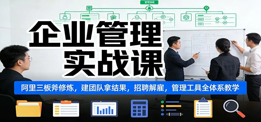 企业管理实战课:阿里三板斧修炼,建团队拿结果,招聘解雇,管理工具全体系教学 企业管理实战课:阿里三板斧修炼,建团队拿结果,招聘解雇,管理工具全体系教学