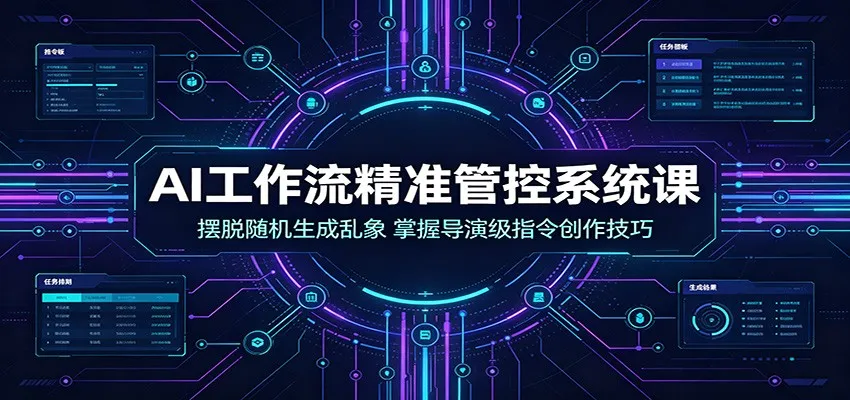 AI工作流精准管控系统课:摆脱随机生成乱象,掌握导演级指令创作技巧