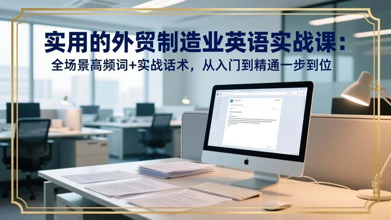 【精】实用的外贸制造业英语实战课：全场景高频词+实战话术，从入门到精通一步到位